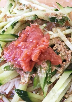 梅きゅうり素麺-レシピのメイン写真