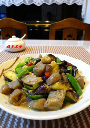 蒟蒻入り茄子の大蒜味煮・・・夏野菜料理-レシピのメイン写真