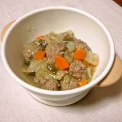 รูปของ 離乳食後期　レバー入り肉団子の野菜あん