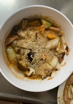 ゴロゴロ野菜魚肉ソーセージロコモコ炒煮風-レシピのメイン写真