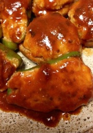 ピーマンと椎茸の肉詰め-レシピのメイン写真