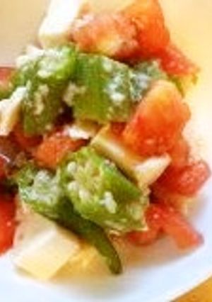 □簡単□オクラ・トマト・豆腐の塩糀和え-レシピのメイン写真