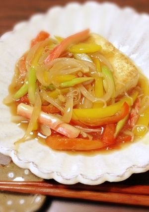 フライパン1つ☆野菜あんかけ豆腐ステーキ-レシピのメイン写真