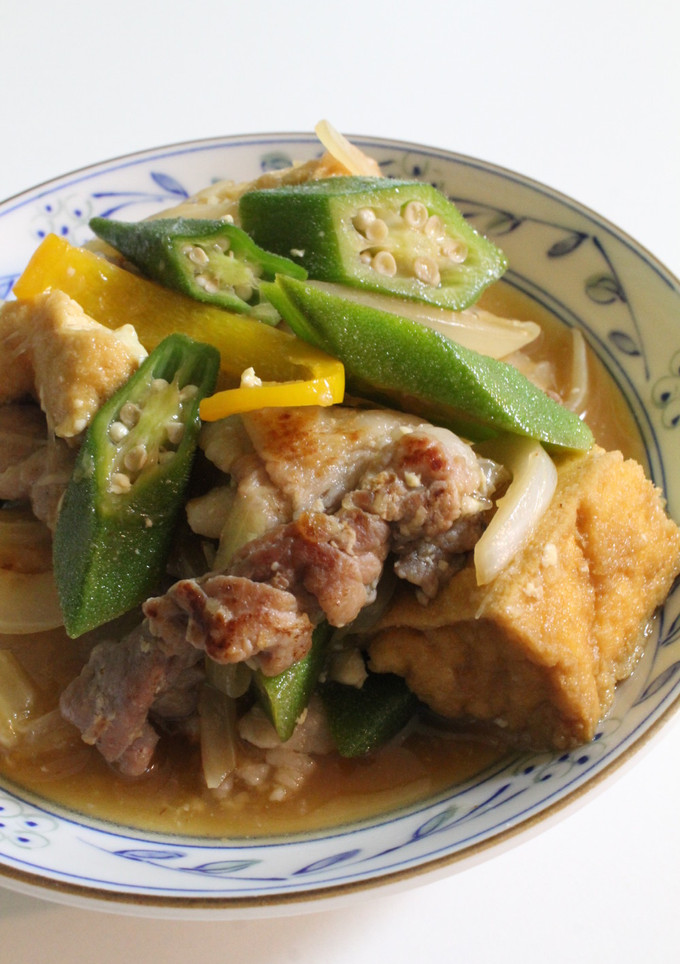 豚こま肉＋塩麹de厚揚げ玉ねぎの和風煮-レシピのメイン写真