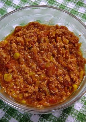 レンジで簡単！ミートソース(ムネ肉)-レシピのメイン写真