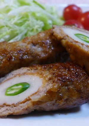 ちくわでボリュームアップ！棒ハンバーグ-レシピのメイン写真