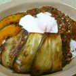 水茄子添えの温たまのせキーマカレー
