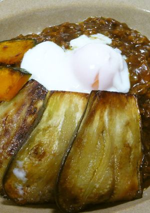 水茄子添えの温たまのせキーマカレー-レシピのメイン写真