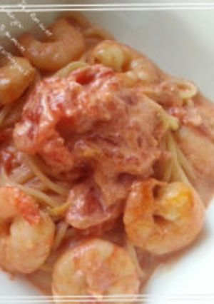 簡単海老のトマトクリームパスタ-レシピのメイン写真