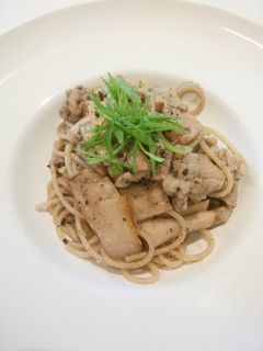 再現★豚肉とエリンギのゴマパスタ-レシピのメイン写真