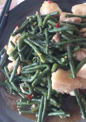 ささげと鶏もも炒め-レシピのメイン写真