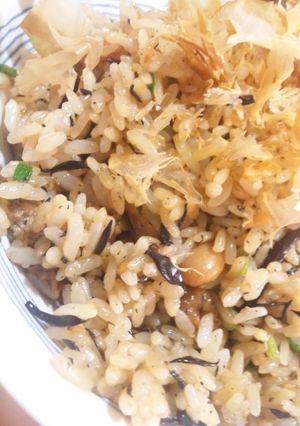 【リメイク】ひじきの煮物で五目炒飯-レシピのメイン写真