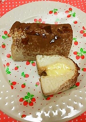 ♡♡ふんわり食パンで♡♡プリンロール♡♡-レシピのメイン写真