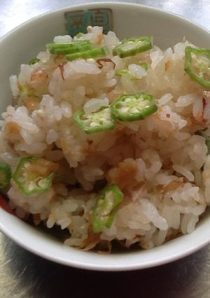 梅干しオクラご飯-レシピのメイン写真