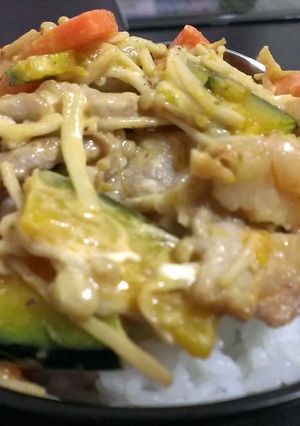 ピリ辛マヨかぼちゃ丼~サンバル入り~-レシピのメイン写真