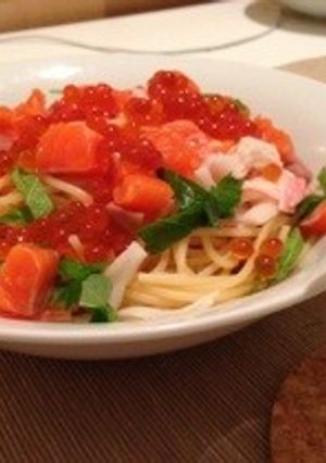 サーモンといくらのパスタ-レシピのメイン写真
