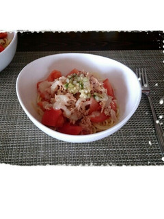 簡単!トマトとササミの塩糀冷製パスタ♡-レシピのメイン写真