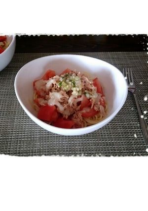 簡単！トマトとササミの塩糀冷製パスタ♡-レシピのメイン写真