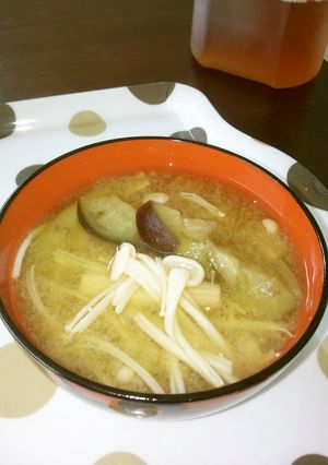 ナスえのき★味噌汁-レシピのメイン写真