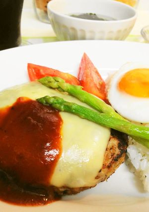 カフェ風＊チーズハンバーグプレート-レシピのメイン写真