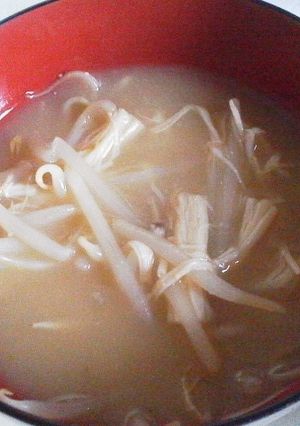 冷凍えのきともやしの味噌汁-レシピのメイン写真
