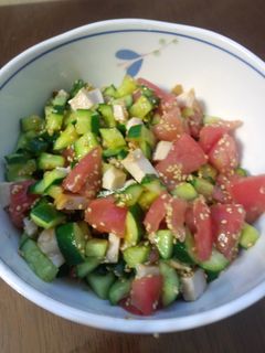 ♪きゅうり&トマト&チキンのサラダ♪-レシピのメイン写真
