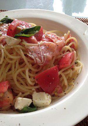 美味♥ 凍らせトマトとバジルの冷製パスタ-レシピのメイン写真