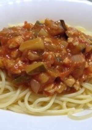 生トマトで夏野菜のミートソース-レシピのメイン写真