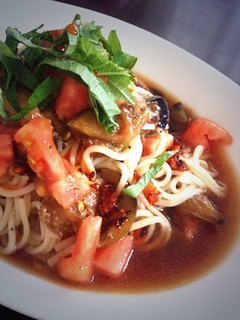 さっぱりポン酢冷製茄子とトマトのそうめん-レシピのメイン写真