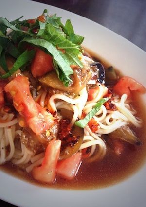 さっぱりポン酢冷製茄子とトマトのそうめん-レシピのメイン写真