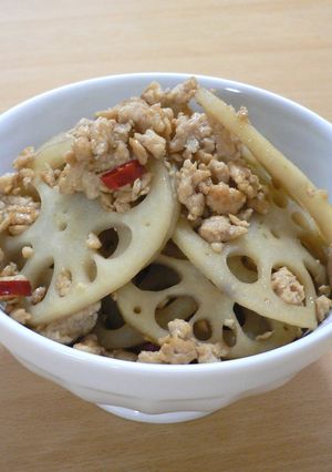 鶏ひき肉と蓮根のきんぴら-レシピのメイン写真