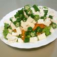 豆腐サラダオクラのっけ