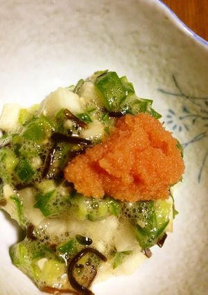 オクラと山芋の塩昆布明太子和え-レシピのメイン写真