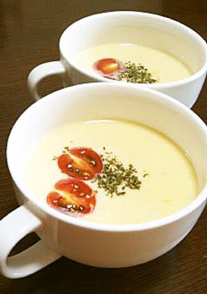 冷たい〜ずぼらな豆乳コーンスープ　-レシピのメイン写真