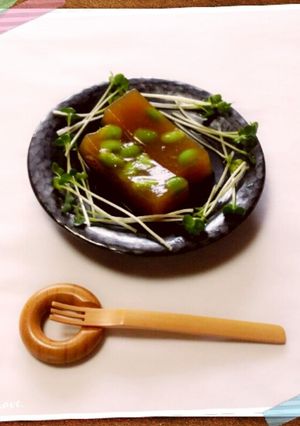夏のおもてなしに♡枝豆と卵の寒天寄せ-レシピのメイン写真