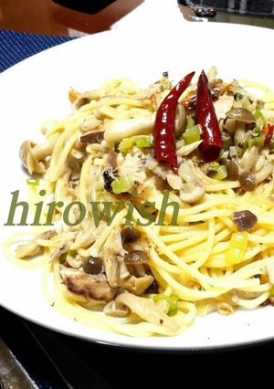 パスタ☆塩鯖とシメジのペペロンチーノ-レシピのメイン写真