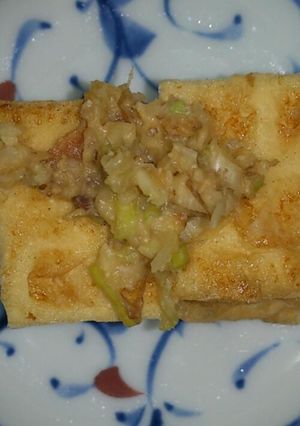 我が家のキャンプ〜厚揚げのネギ味噌焼き〜-レシピのメイン写真
