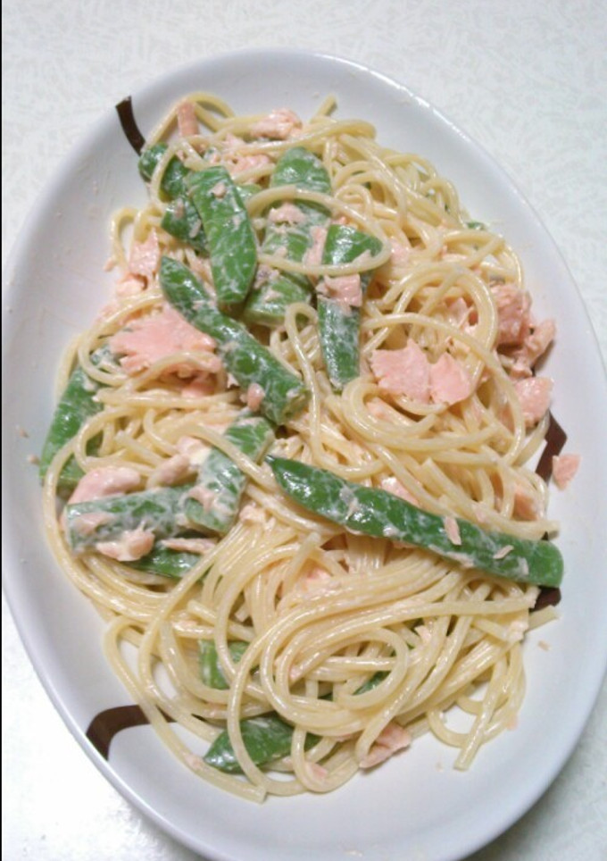 鮭とささげのマヨスパゲティ-レシピのメイン写真