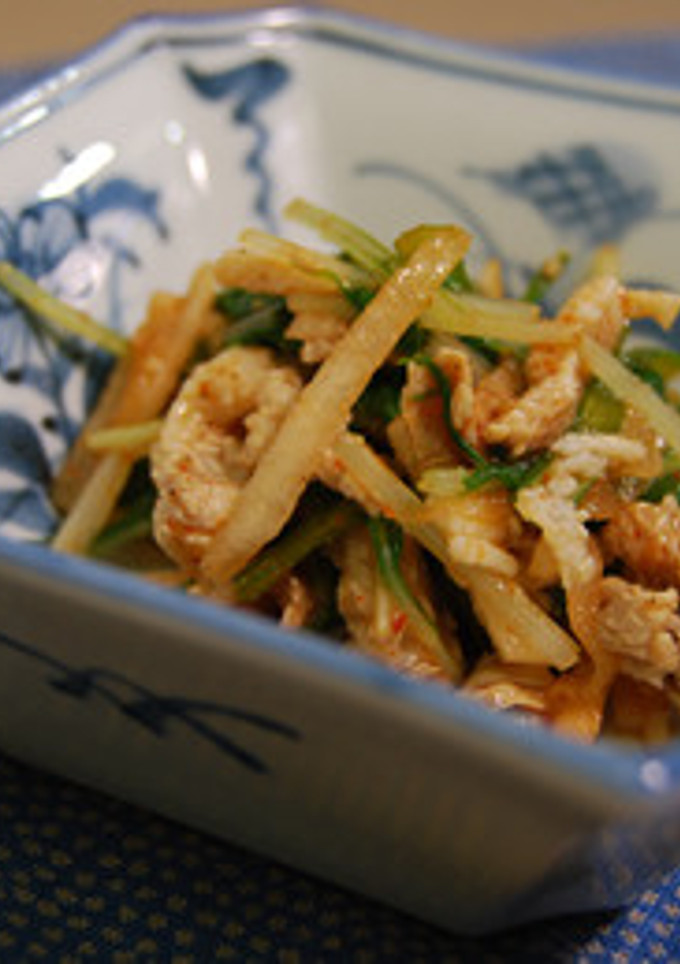 料理研究家の　梨と豚キムチの和え物-レシピのメイン写真