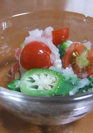 オクラとミニトマトの塩麹おろし酢和え-レシピのメイン写真