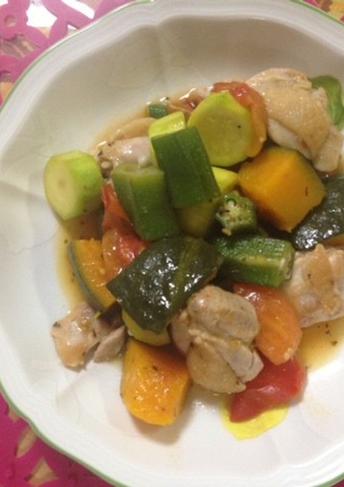 夏野菜とチキンのイタリア風蒸し煮-レシピのメイン写真