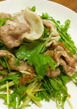 豚肉と水菜の梅和え-レシピのメイン写真
