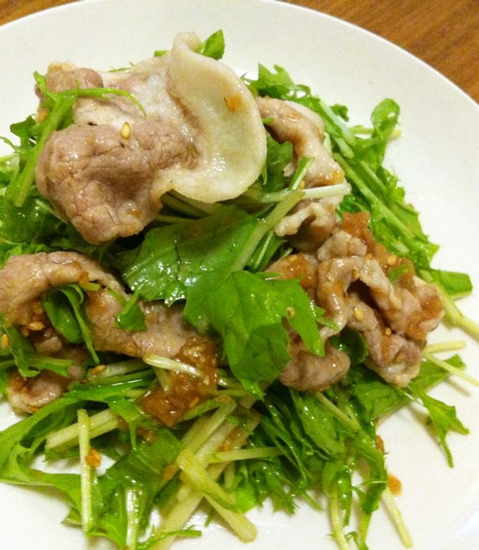 豚肉と水菜の梅和え-レシピのメイン写真