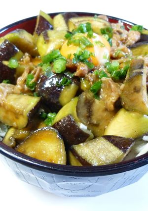 夏バテ知らず!!豚肉と茄子のスタミナ丼-レシピのメイン写真
