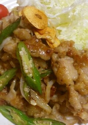 おくらと豚肉の生姜焼き♪-レシピのメイン写真