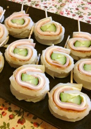 超簡単♪おつまみにも♡ハムチーちくわ巻き-レシピのメイン写真