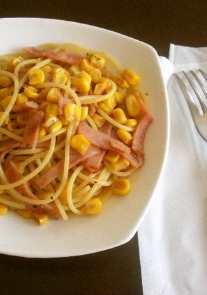 コーンとベーコンのパスタ♪-レシピのメイン写真