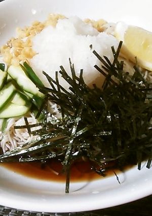 さっぱりおろし素麺(レモン・揚げ玉入)♪-レシピのメイン写真