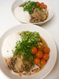 みぞれ牛肉お野菜たっぷり冷やしうどん♡-レシピのメイン写真