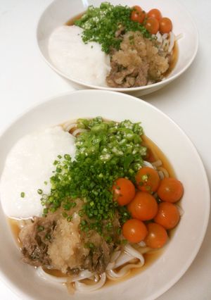 みぞれ牛肉お野菜たっぷり冷やしうどん♡-レシピのメイン写真
